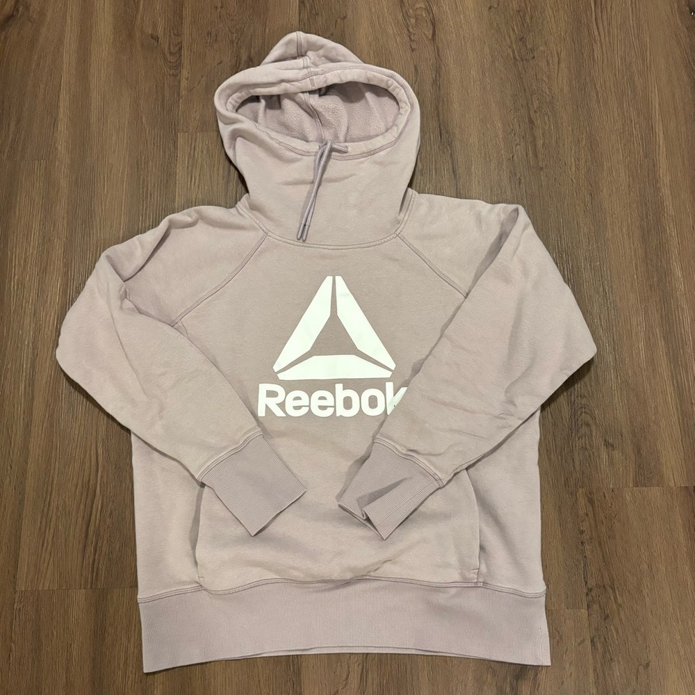 Reebok Women’s Lilac Purple Fleece  Hoodie with Front Pockets